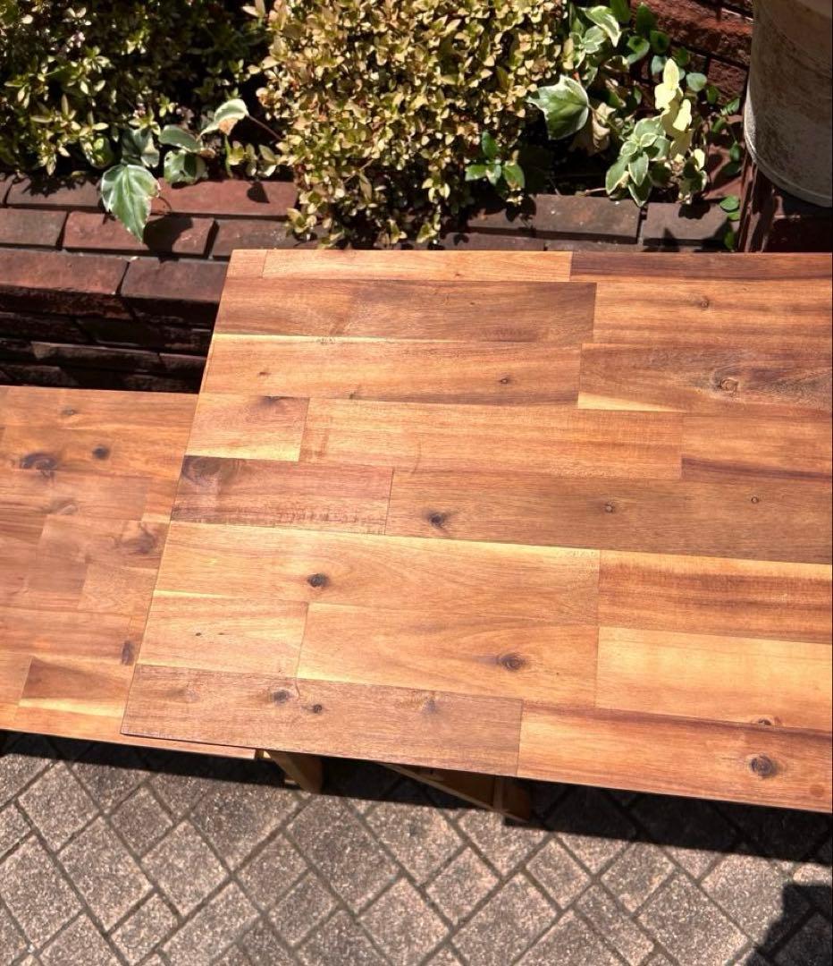 アカシア 木製キッチンラック112cm＋オプションテーブル＋専用バッグ付き！