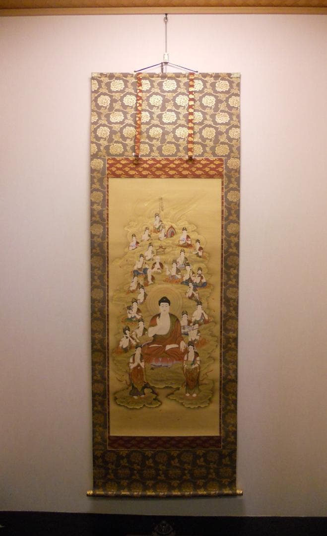 サブミツ掛け軸 片山白樹 二十五菩薩 絹本 希少 軸装 茶道具 掛軸 美品