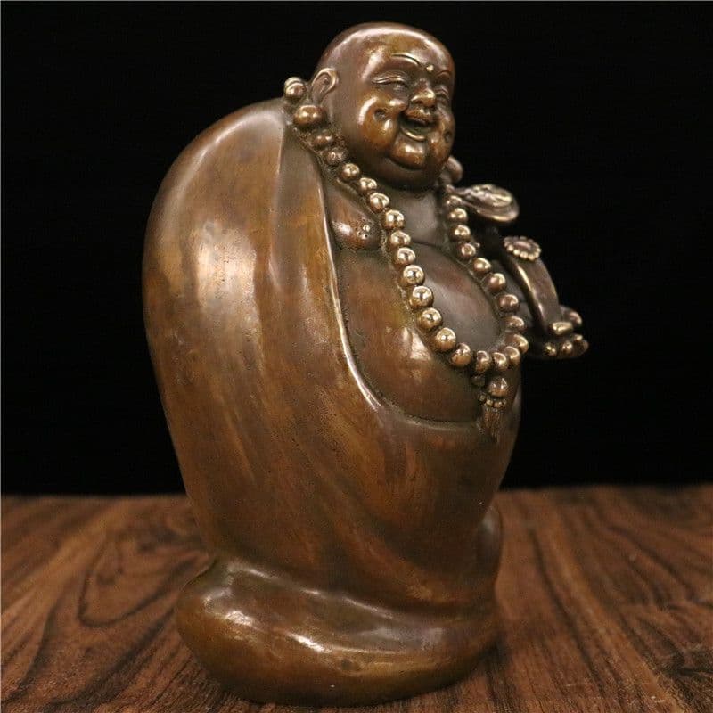 仏像 弥勒仏 茶台 玄関 書斎 応接間 開運 風水 装飾品 工芸品 置物