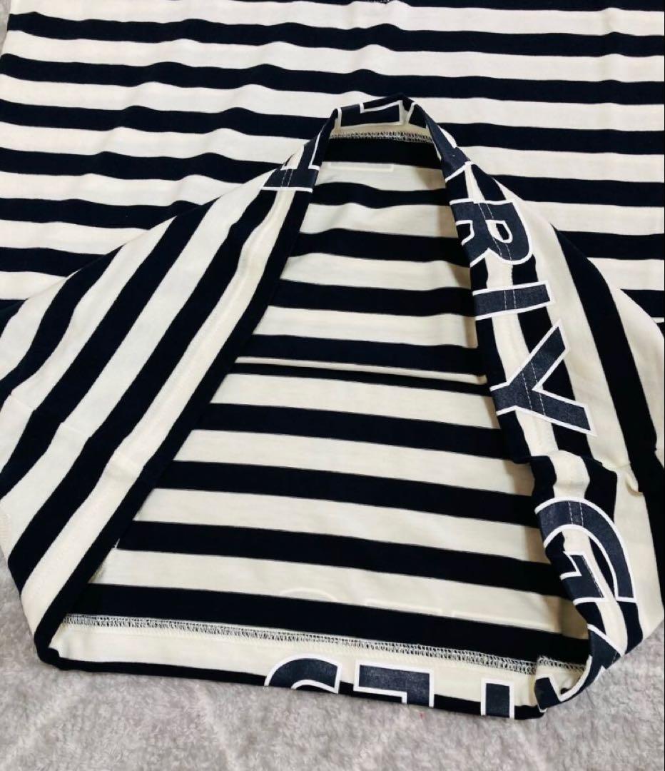 新品 パーリーゲイツ ボーダー プレミアムウォーム 長袖シャツ(5)サイズL/白