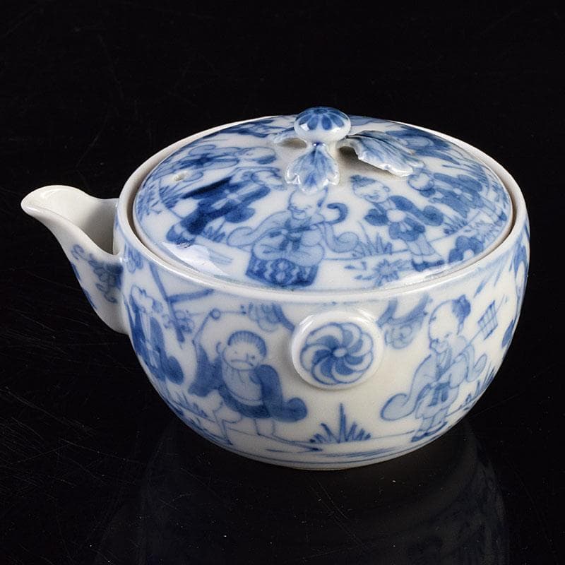 煎茶道具　平戸焼　染付　人物文　宝瓶　V　R9205