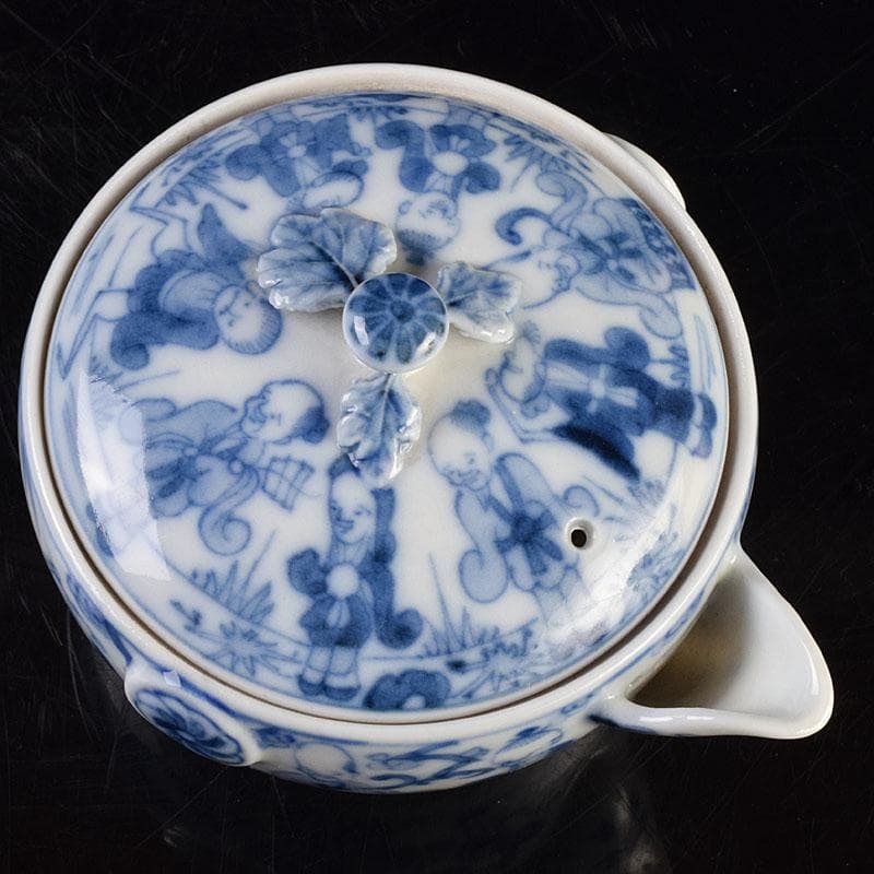 煎茶道具　平戸焼　染付　人物文　宝瓶　V　R9205