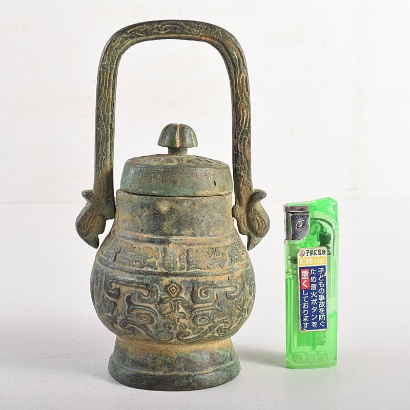 中国　古銅青銅　饕餮文　香炉　M　R8784