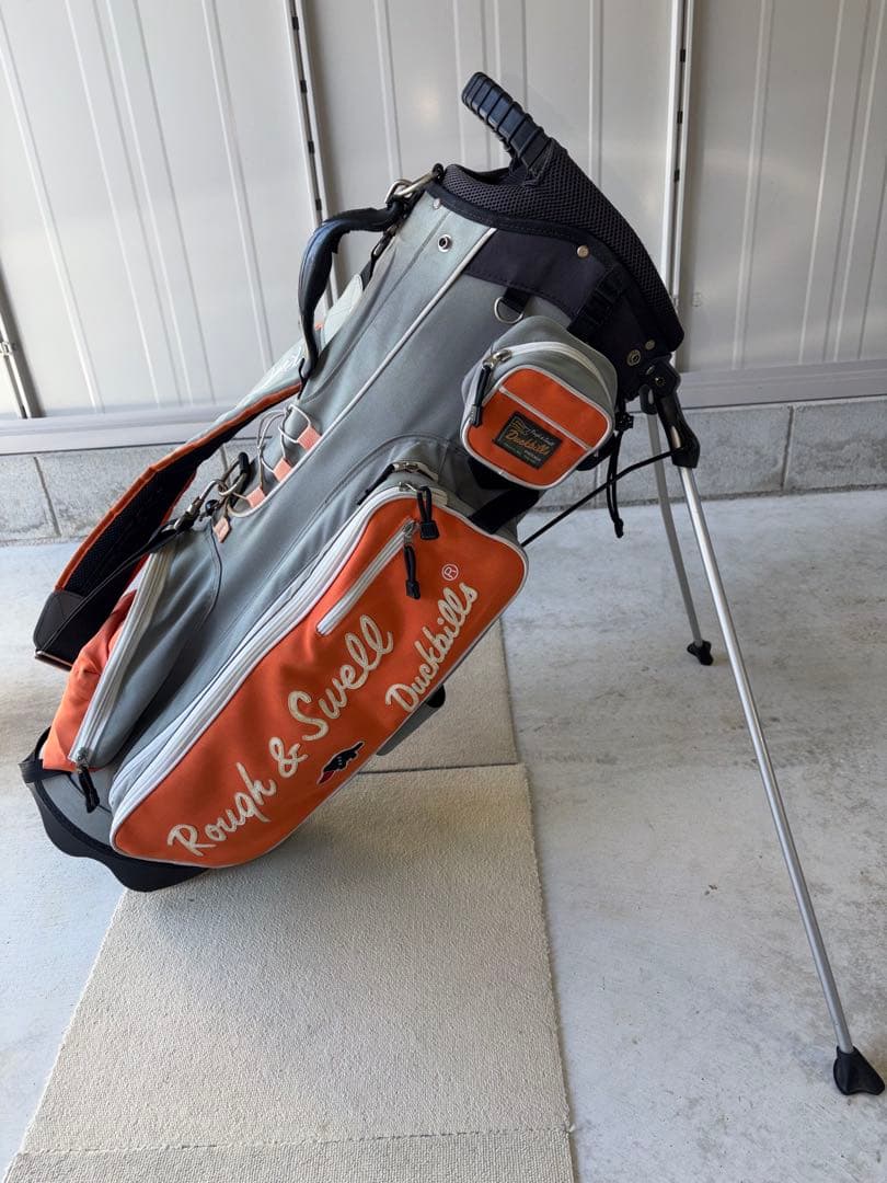 Rough & Swell キャディバッグ オレンジ/グレー