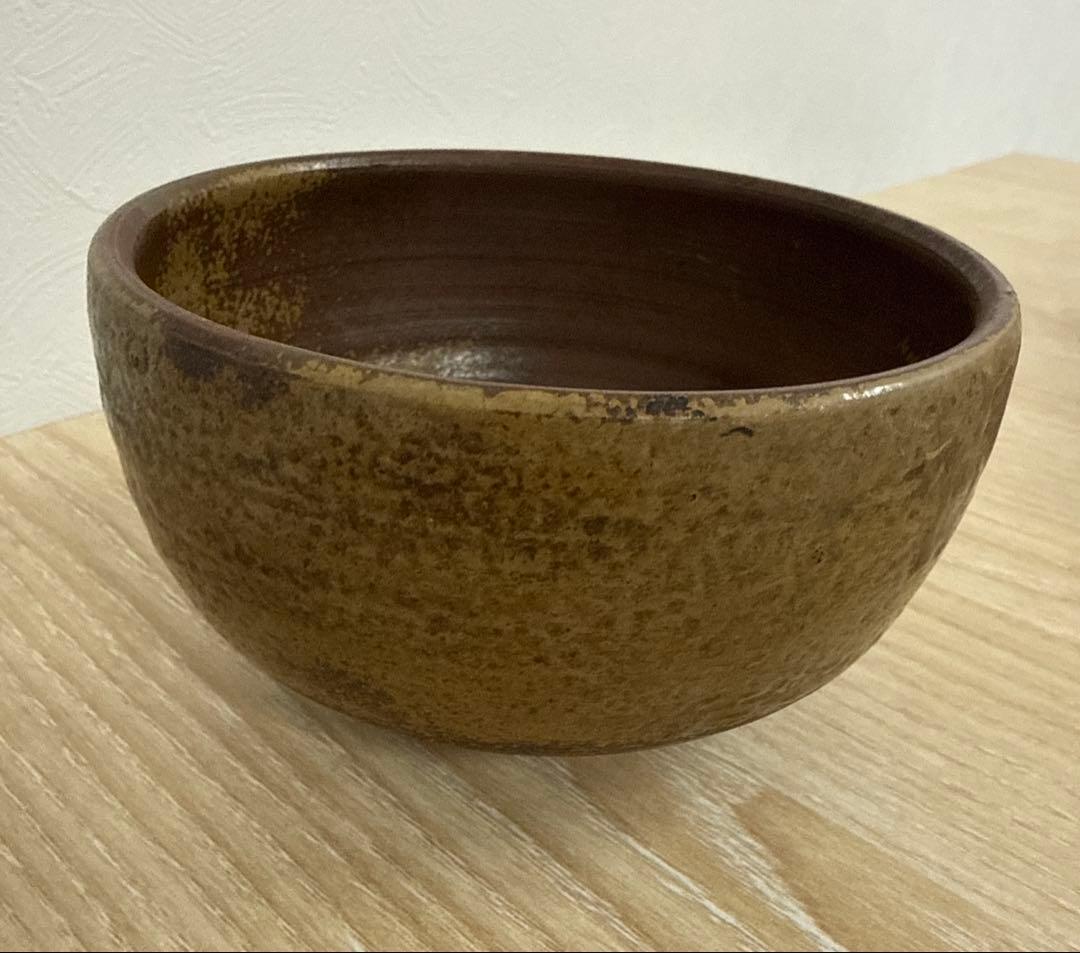 伊部焼　金重陶陽作　茶碗　分銅印　共布　潮香庵陶秀（山本陶秀）識箱