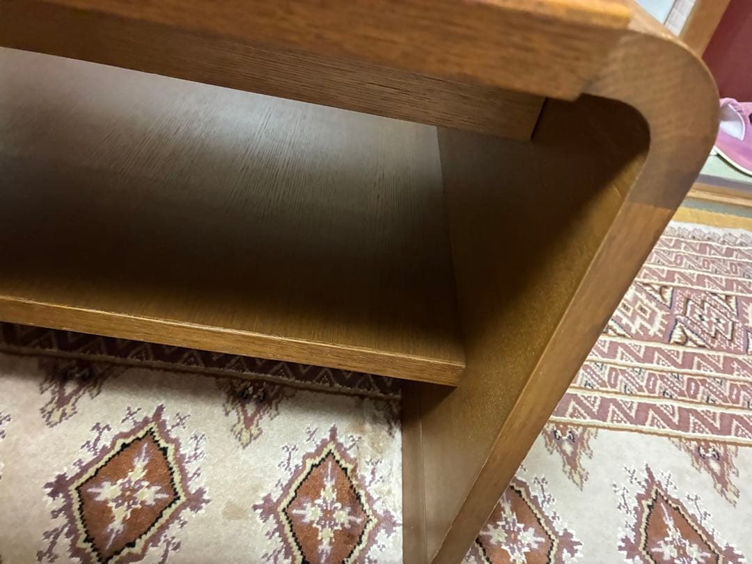 木目調 長方形テーブル 角丸デザイン