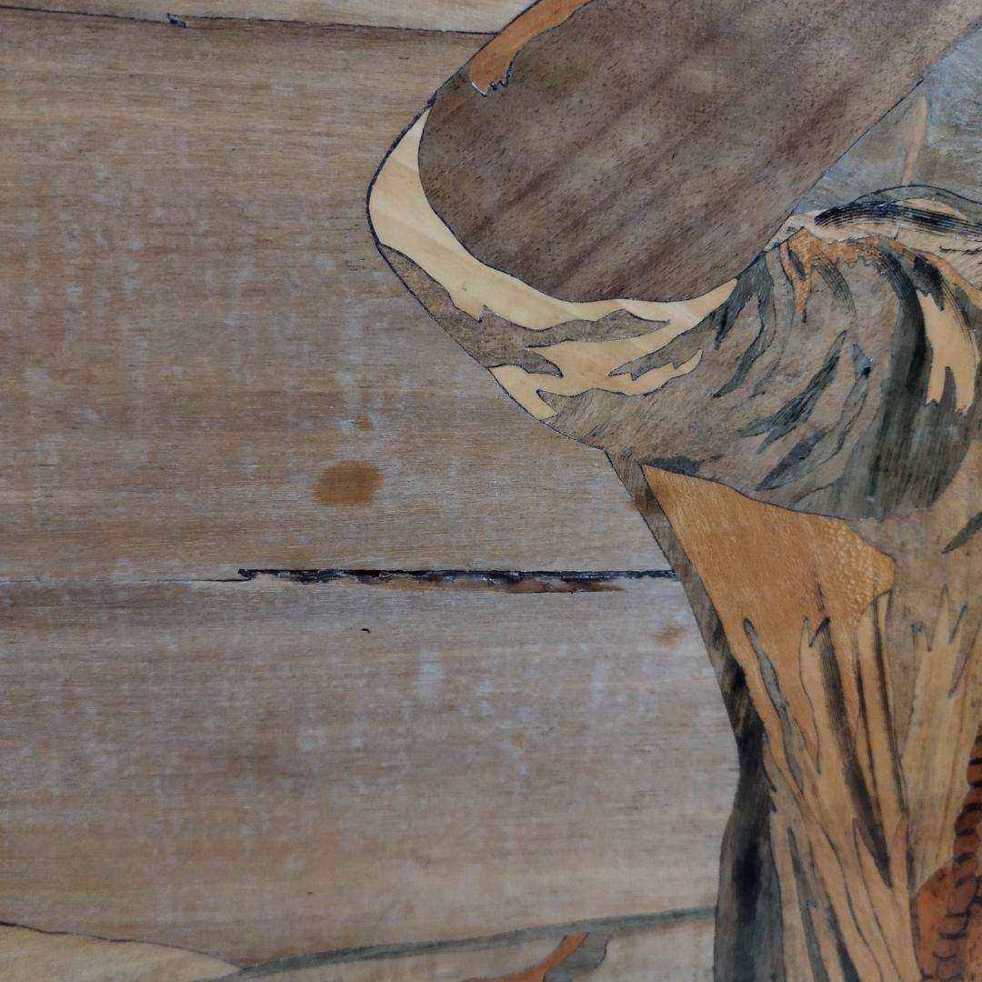 木象嵌　木製絵画　ビンテージ　54年