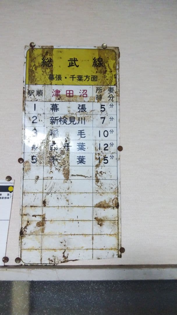 鉄道ジャンク品(総武線各駅停車の駅看板)