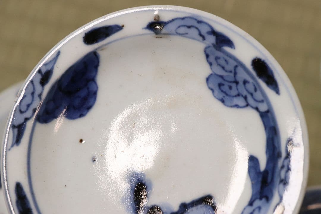 古伊万里 雲龍 染付 醤油皿 五客 約10cm 手塩 小皿 陶芸【MA476】