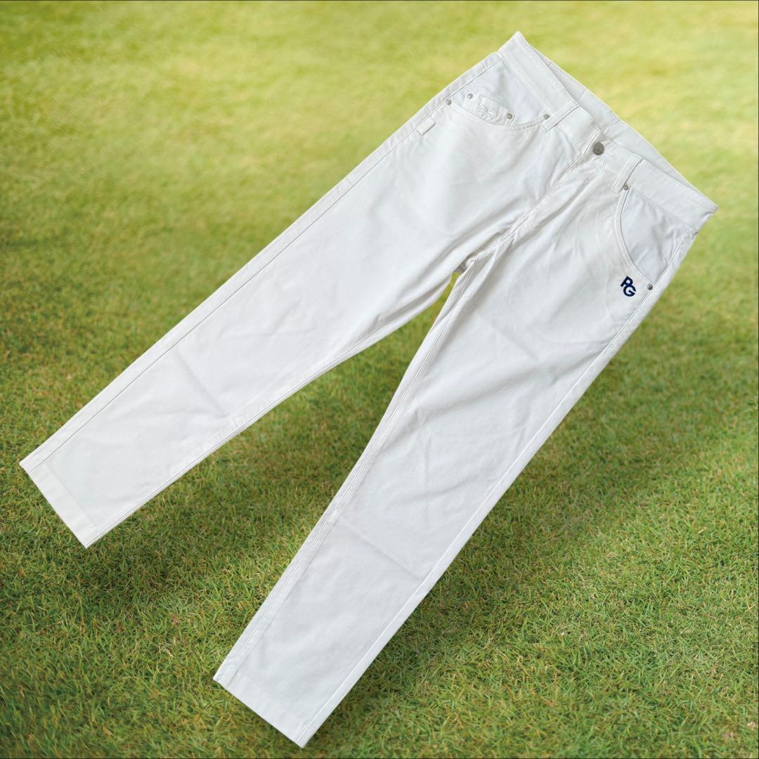 現行モデル　美品　パーリーゲイツ　パンツ　白　S〜M相当　ホワイト　コットン　3