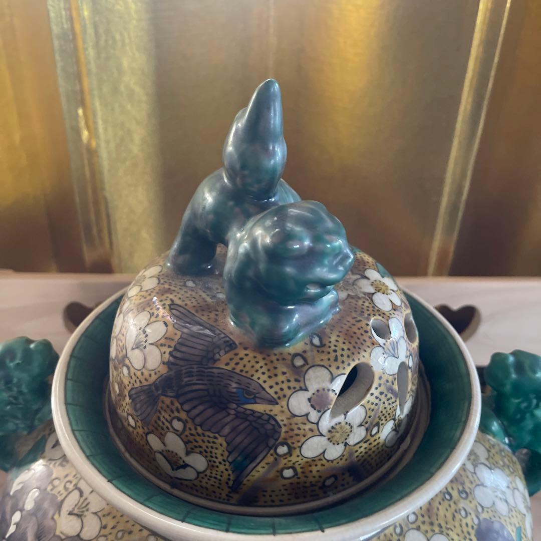 古九谷焼　大型香炉　角福　良品　　店じまいSALE値下