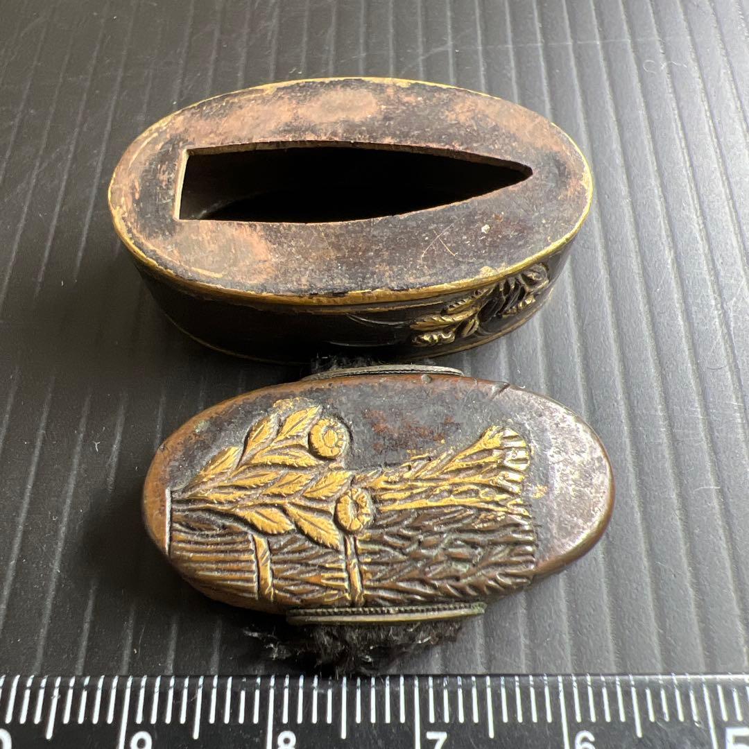 江戸時代　刀装具　金象嵌縁頭　25g 東Y7-0820ア㉞