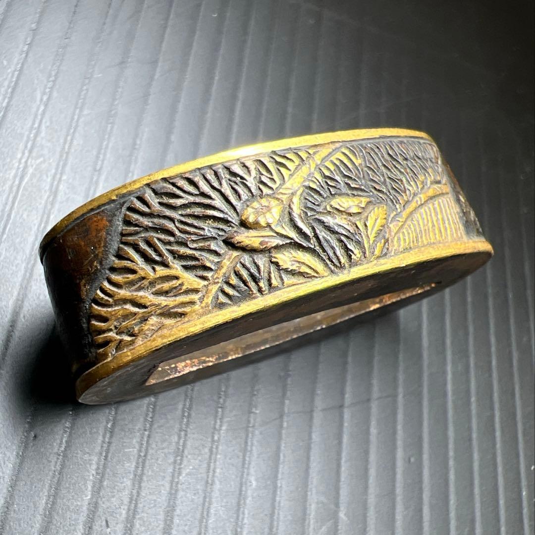 江戸時代　刀装具　金象嵌縁頭　25g 東Y7-0820ア㉞