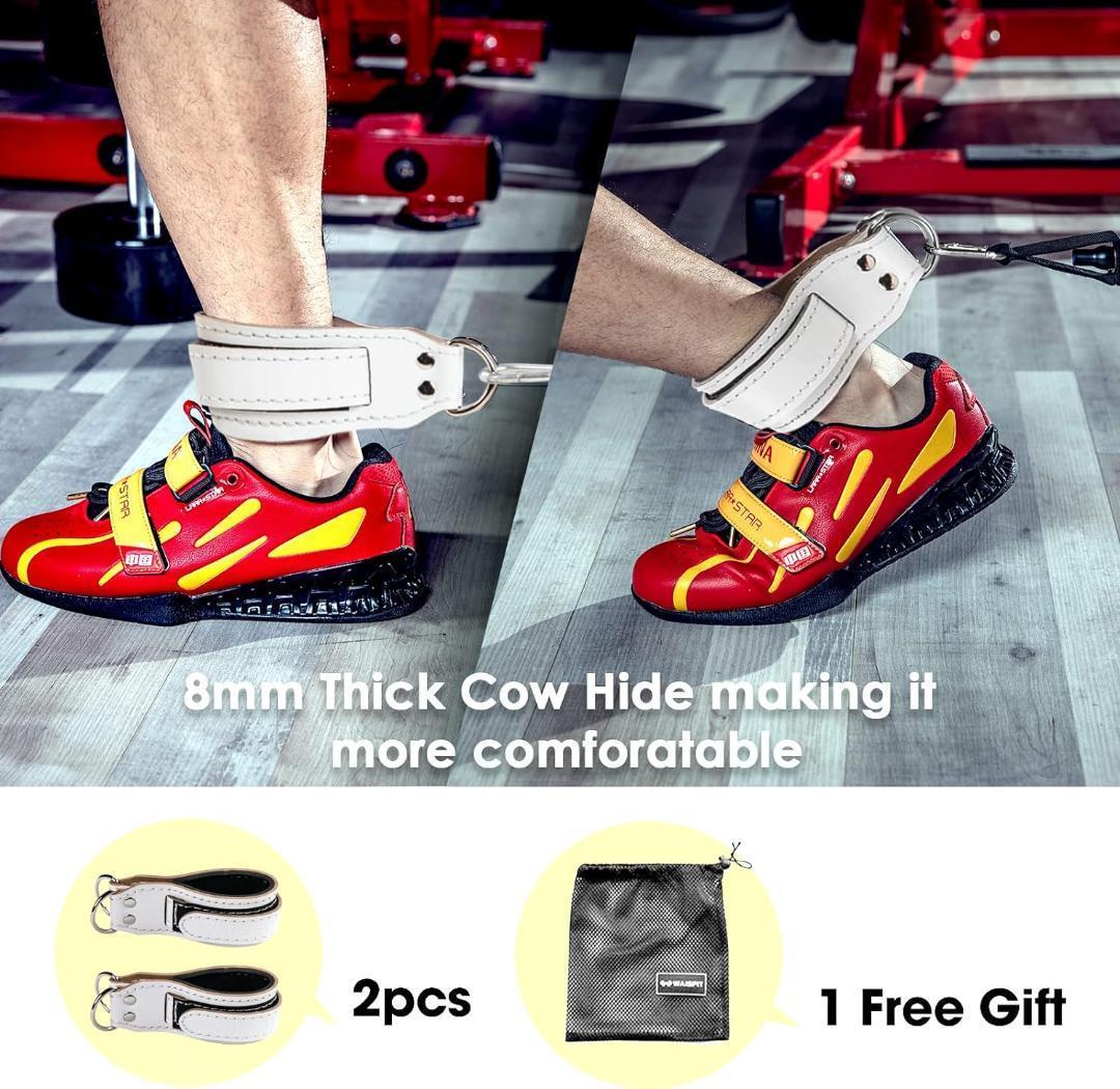 ☆レザーアンクルストラップ 2個 重さ調整可能 マシンワークアウト ブラック