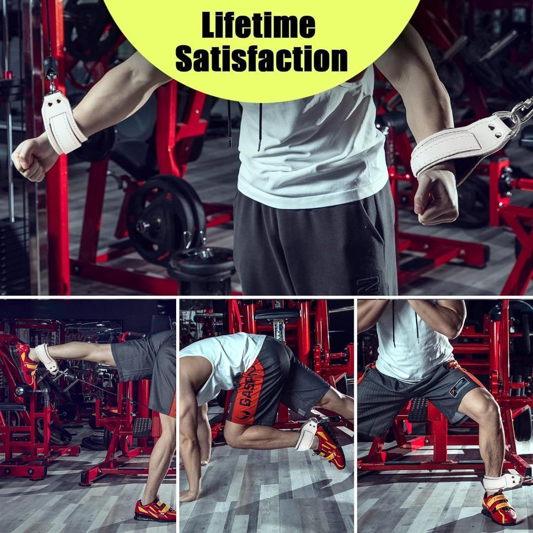 ☆レザーアンクルストラップ 2個 重さ調整可能 マシンワークアウト ブラック