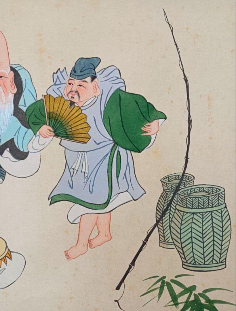 開運!【七福神 宴】掛軸 縁起物 おもてなし 絵 金運 商売繁盛 インテリア