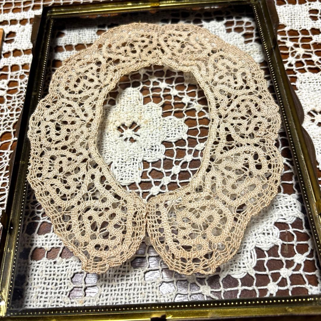 デンマークアンティーク　フォトスタンド　写真立て ＆アンティークレース