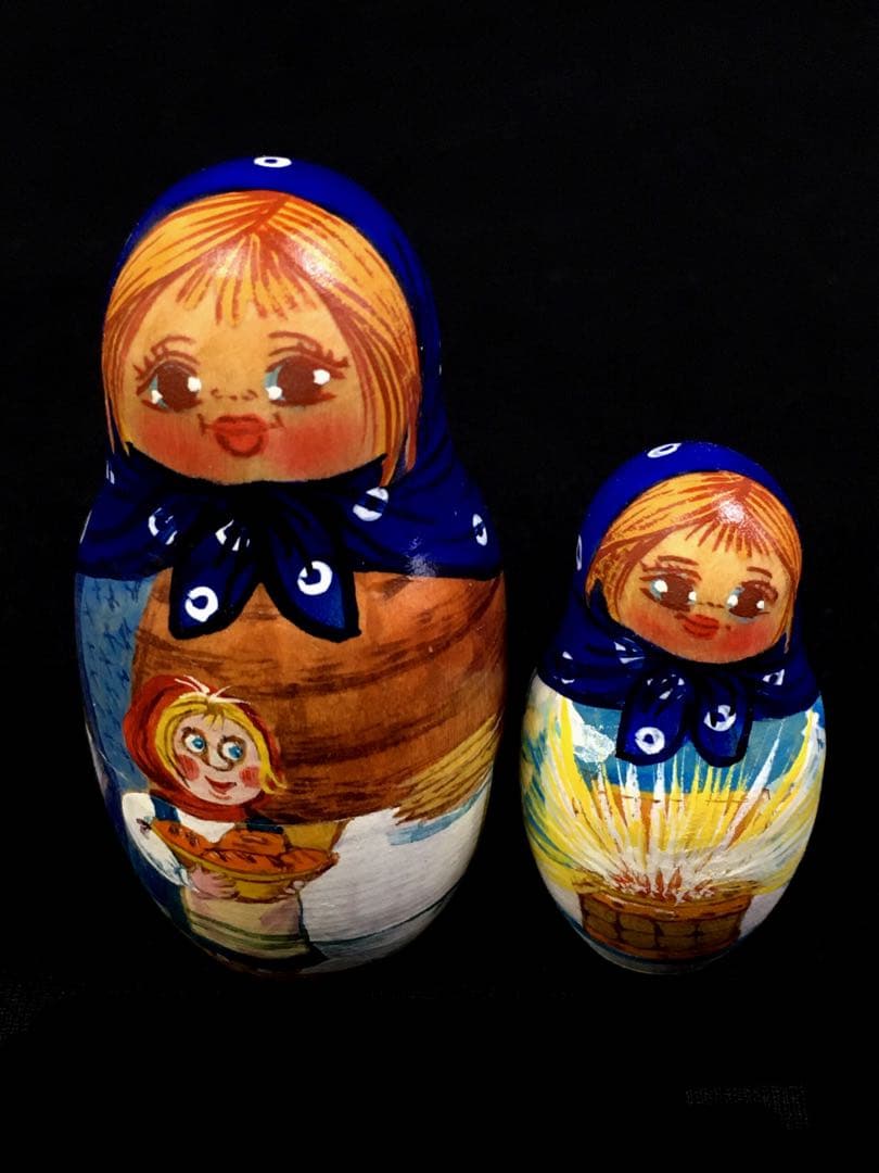 S307マトリョーシカ「モロスコ」7組 ジャンナ・ニコラエワ作 ロシア民芸