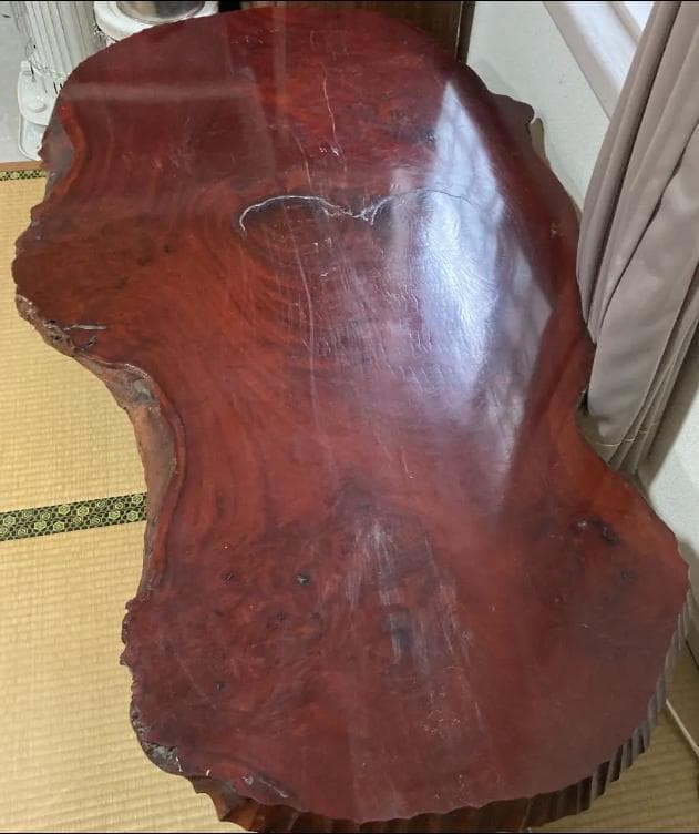 花梨　一枚板　テーブル　アンティーク レトロ　古民家　和室