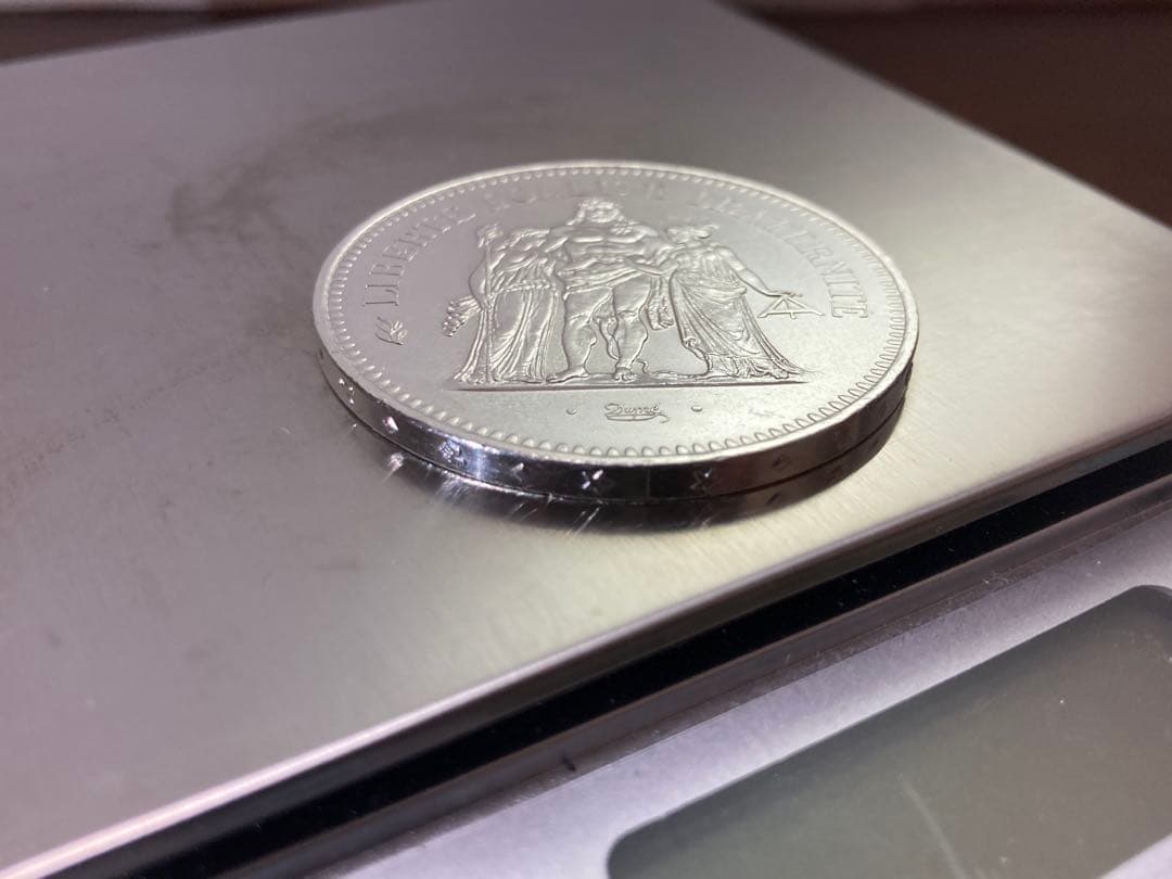 【フランス】ヘラクレス50フラン極大型銀貨(1977年)