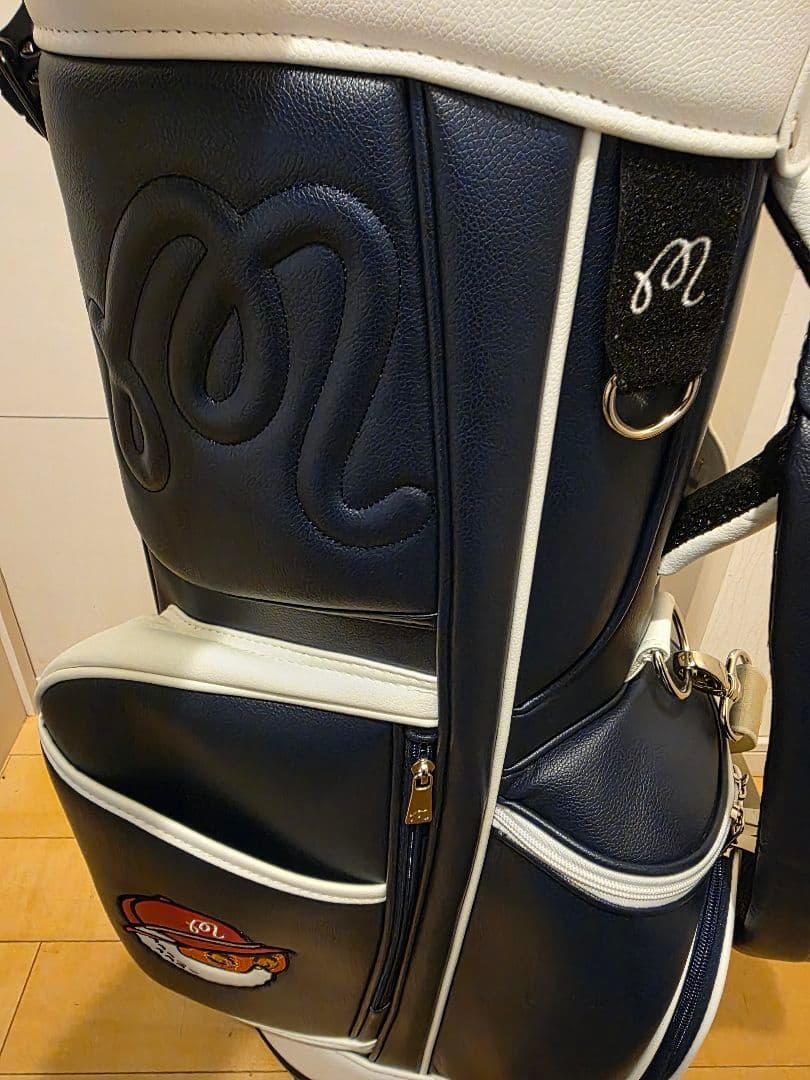 Malbon Golf キャディバッグ ホワイト/ネイビー