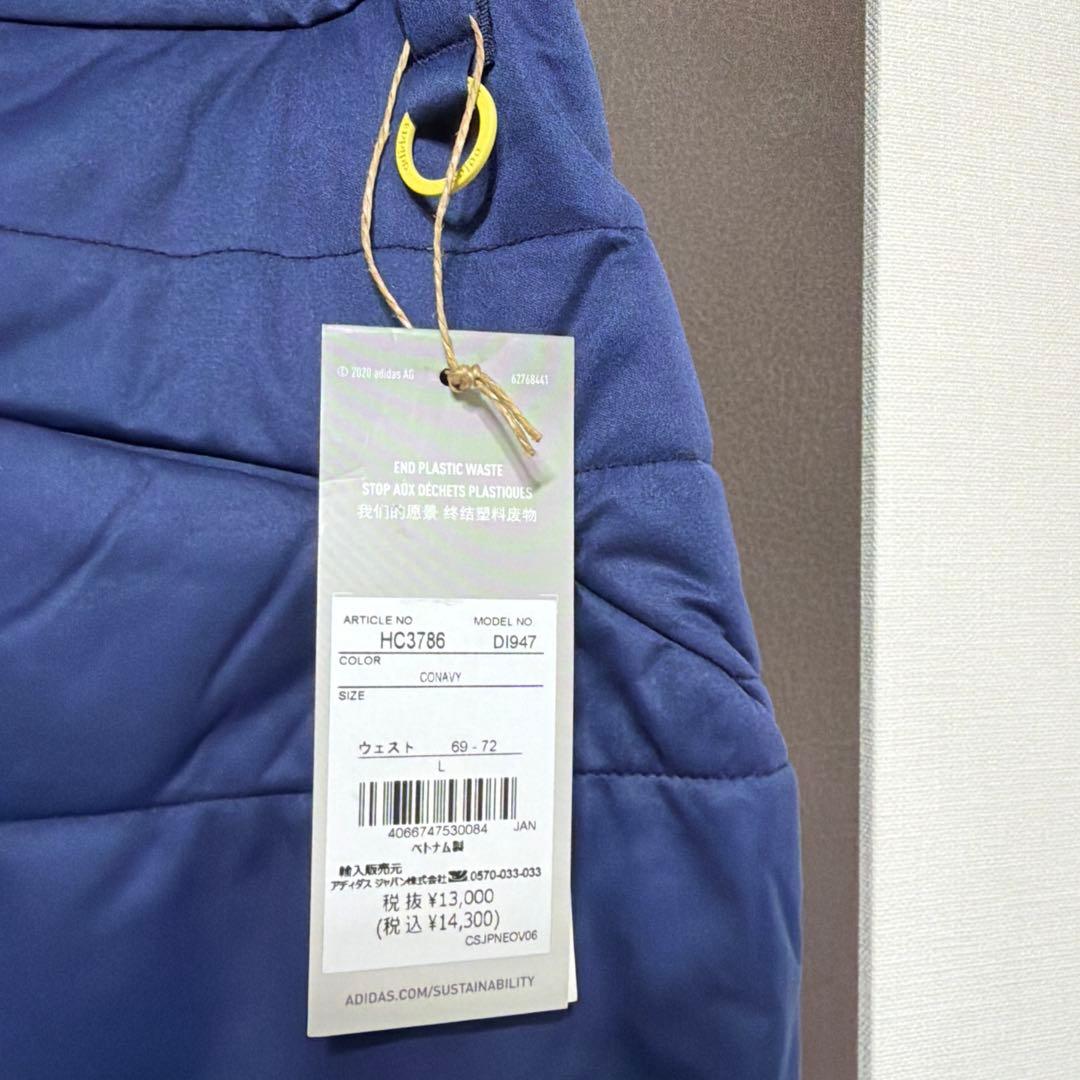 新品✨アディダスゴルフ　上下　タートルネックシャツ　中綿スカート　ネイビー　 L