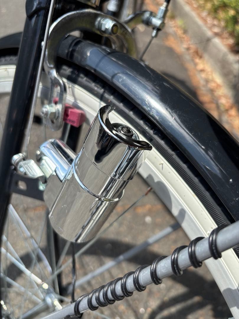 Asahi 27インチ シティサイクル ブラック 前バスケット付き