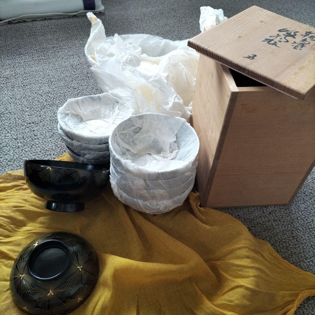 年代物輪島塗お吸い物５客揃い無傷未使用品