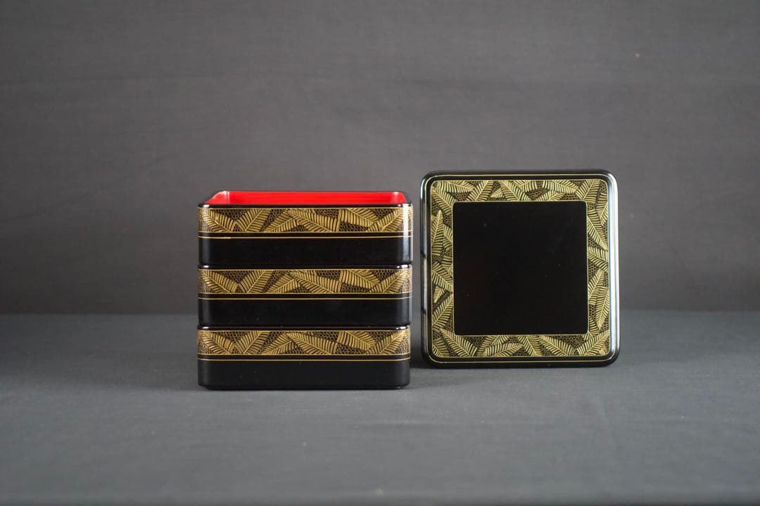 輪島塗 三段 重箱 共箱 漆器 未使用 美品