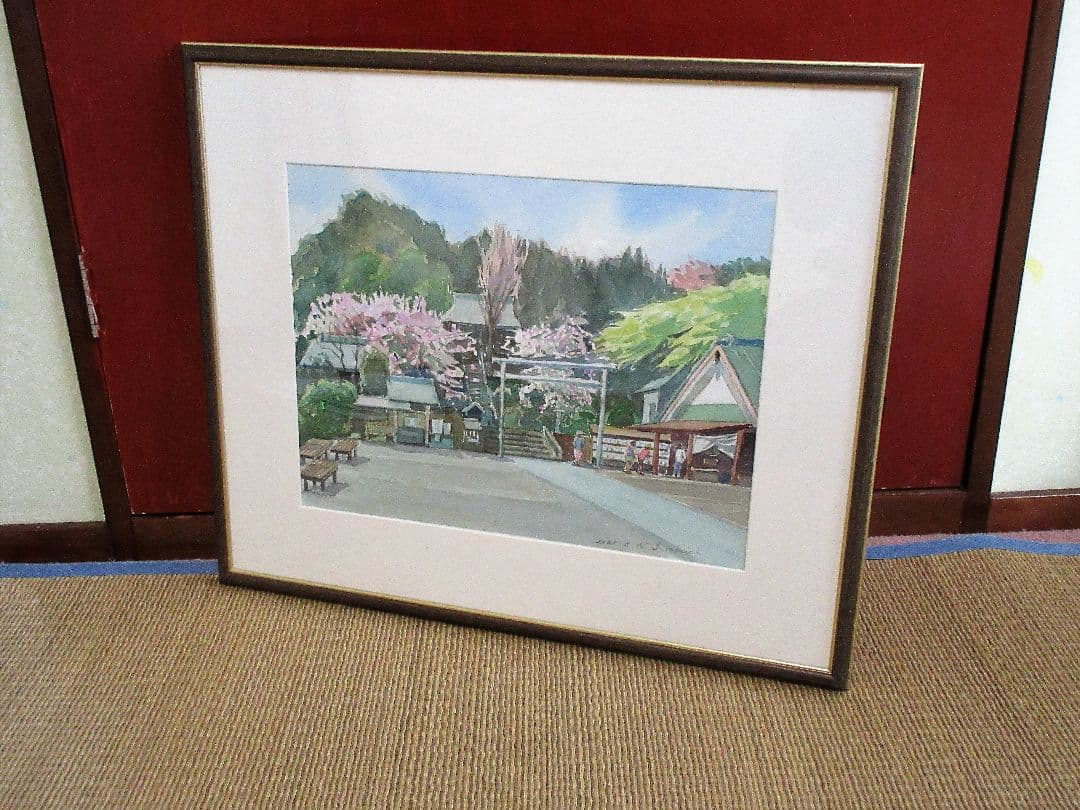 水彩画「走水神社」