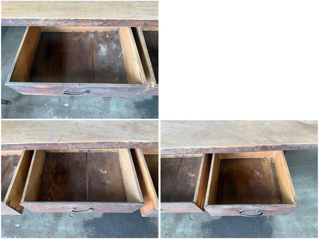 n*9様 【O-1831】作業台 ワークテーブル 机 昭和レトロ アンティーク