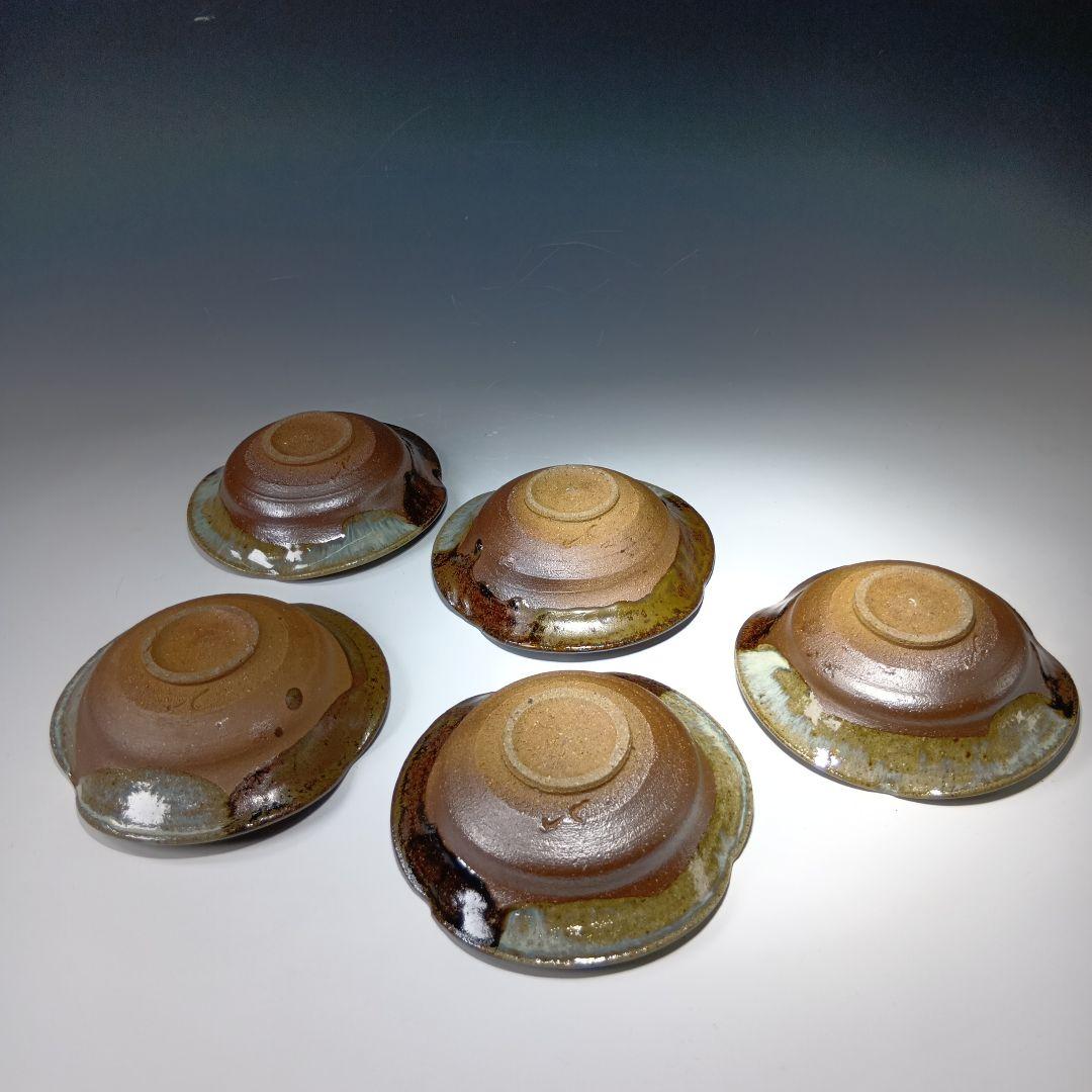 最後値下げ唐津焼　西岡小十作　朝鮮唐津向付5客　 共箱　未使用品　美品