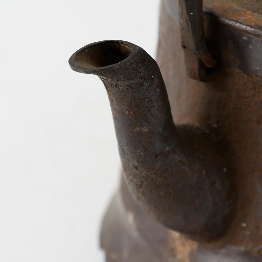 南部鉄瓶 大祐堂 笹竹文 鉄瓶 大振り 松笠摘み 竹提手 湯沸し茶道具 煎茶道具