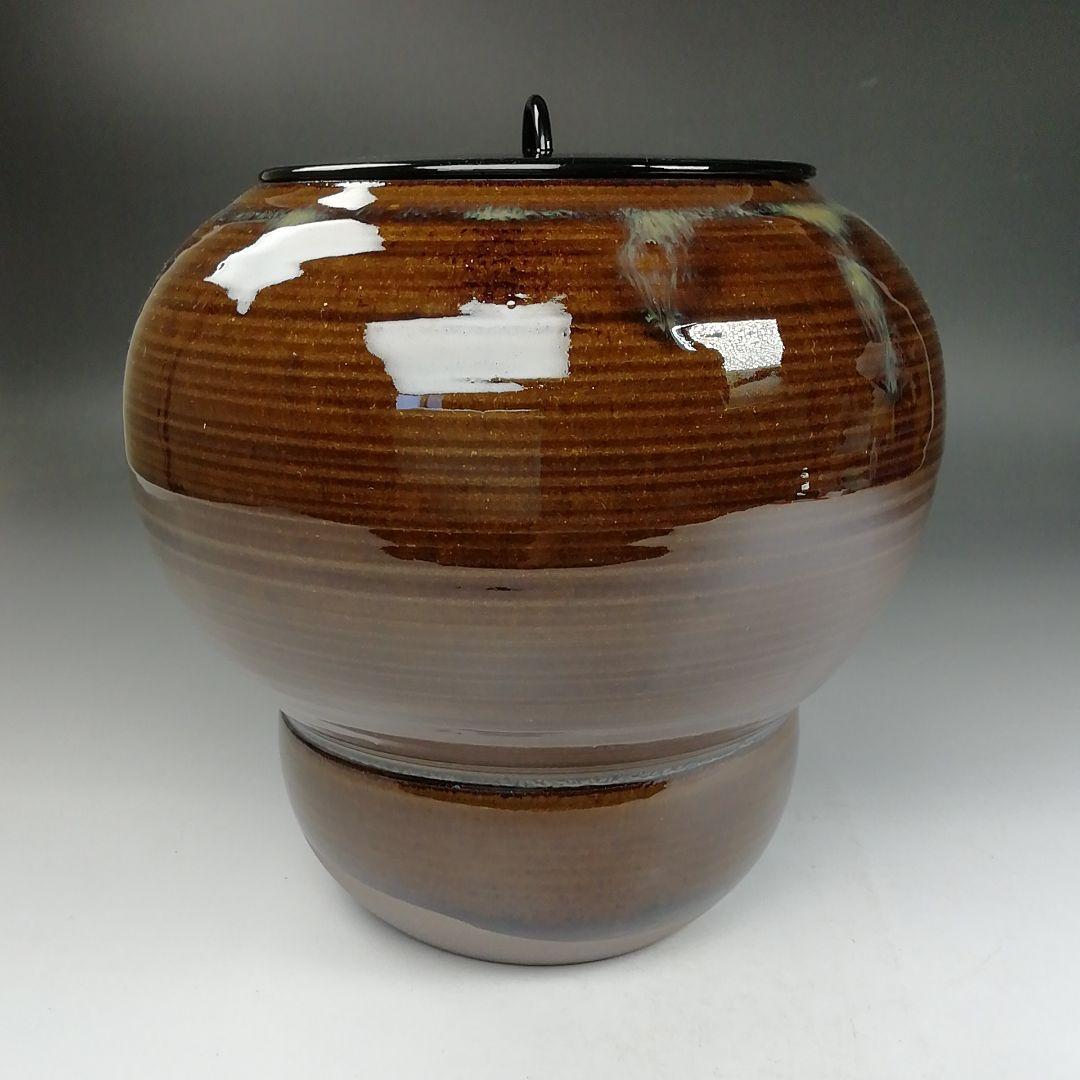 Ｗ１５４　水指　『高取焼』『箪瓢水指』『高取喜恵 造』　共箱　茶道具