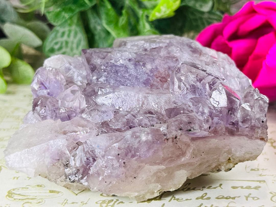 エッチドクォーツ　涅槃水晶　アメジスト　クラスター　原石　蝕像　紫水晶