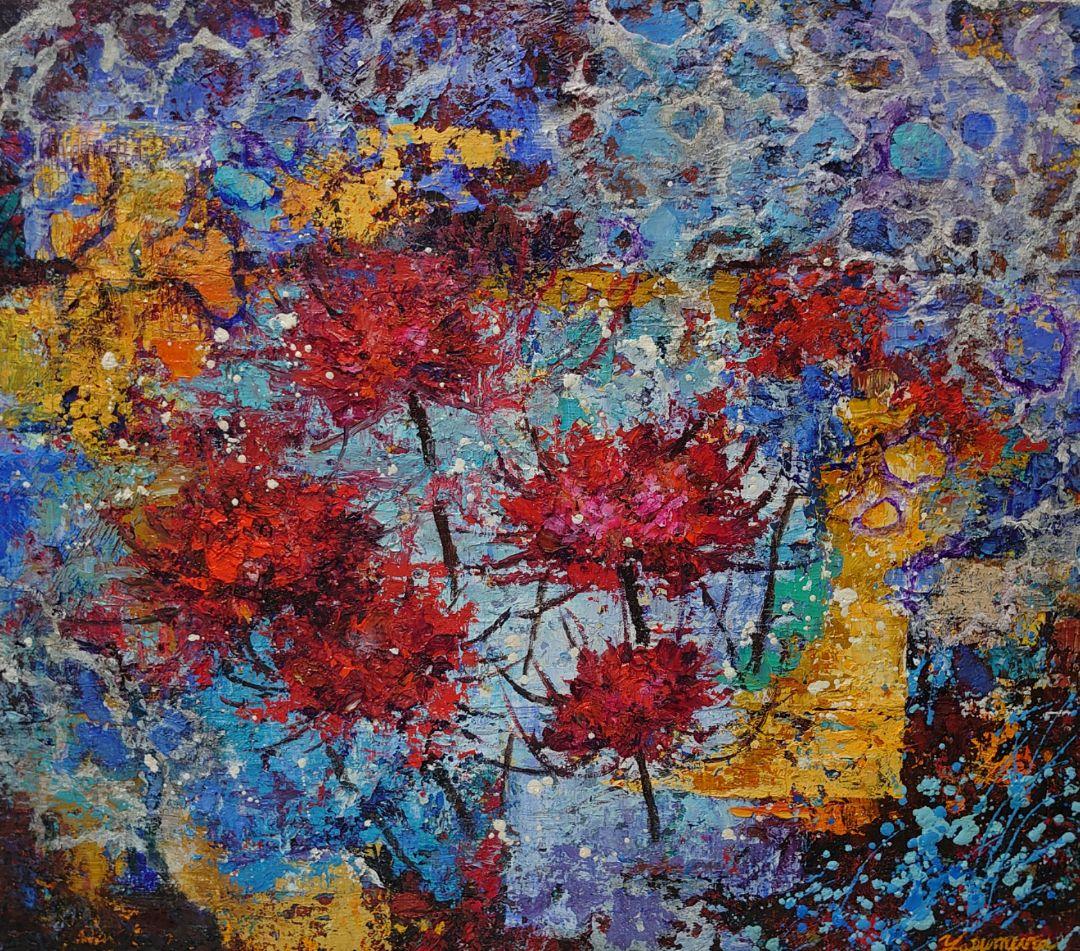 油絵 彼岸花の思い出