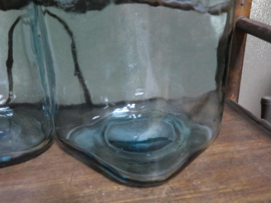 ◆392◆【昭和レトロ】蓋付ガラス瓶3個セットレトロ瓶 飴屋瓶 アルミ蓋