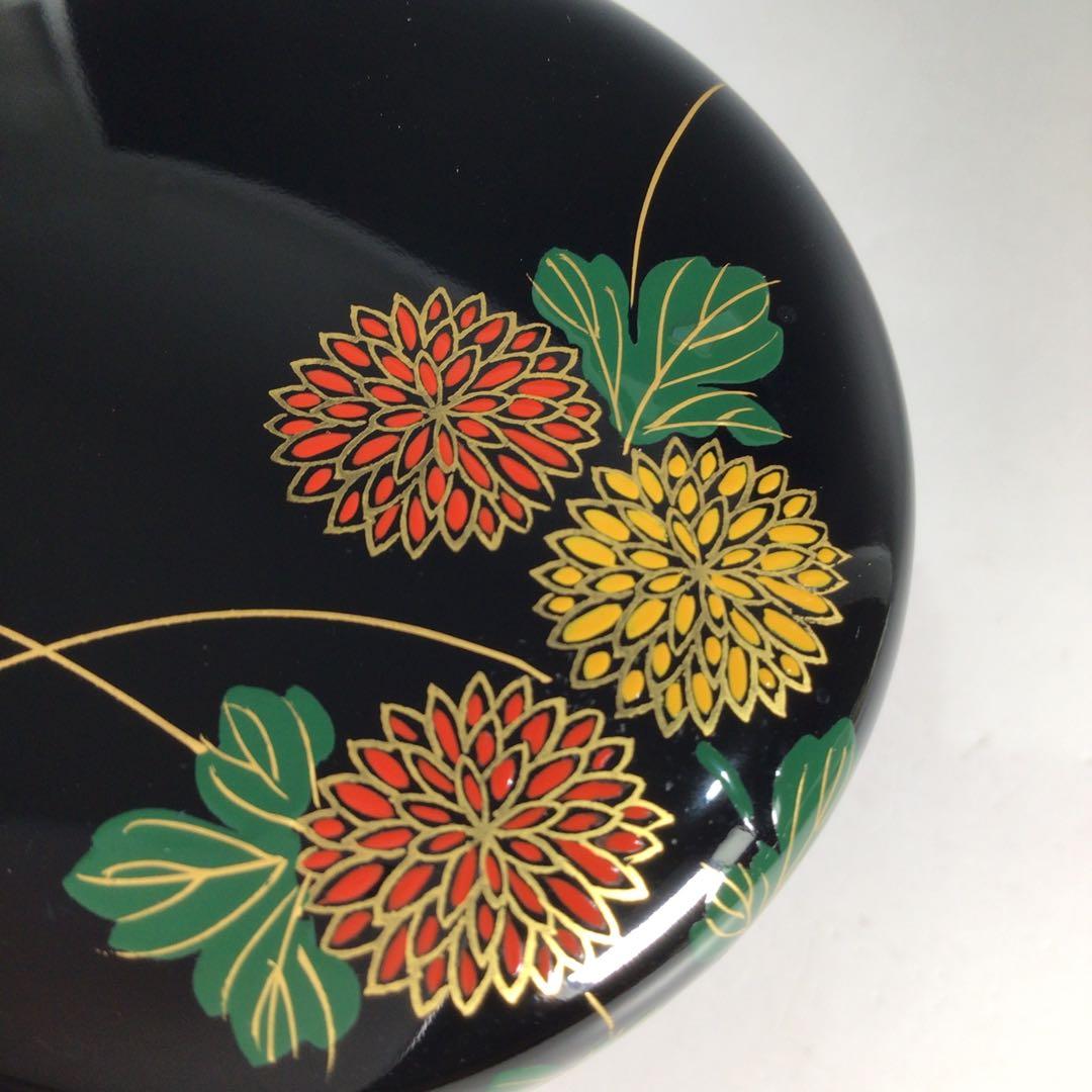 Ｐ２８　N74 　2点‼️棗　『祇雲作』『黒漆塗』『菊蒔絵』　共箱　茶道具