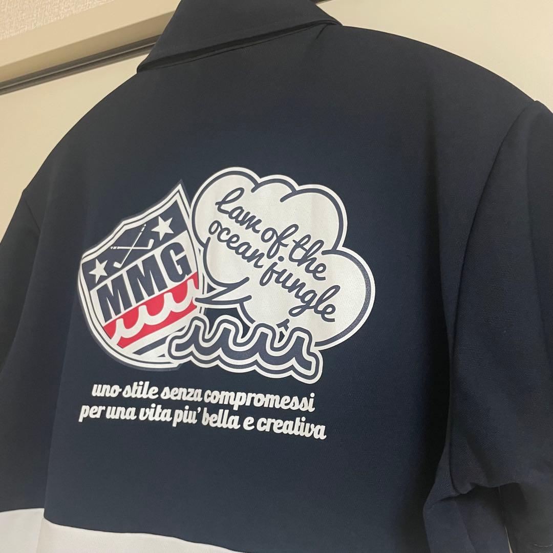 muta ゴルフ　ゴルフ　ポロシャツ　ネイビー　ホワイト　ムータ　メンズ　M