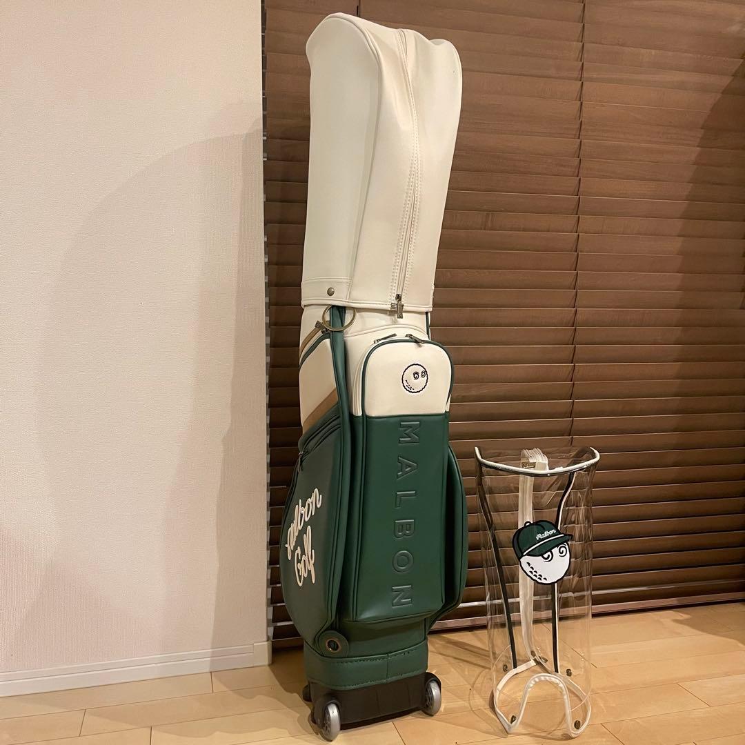 【即発送】MALBON マルボンゴルフ キャディバッグ ゴルフバッグ 緑白