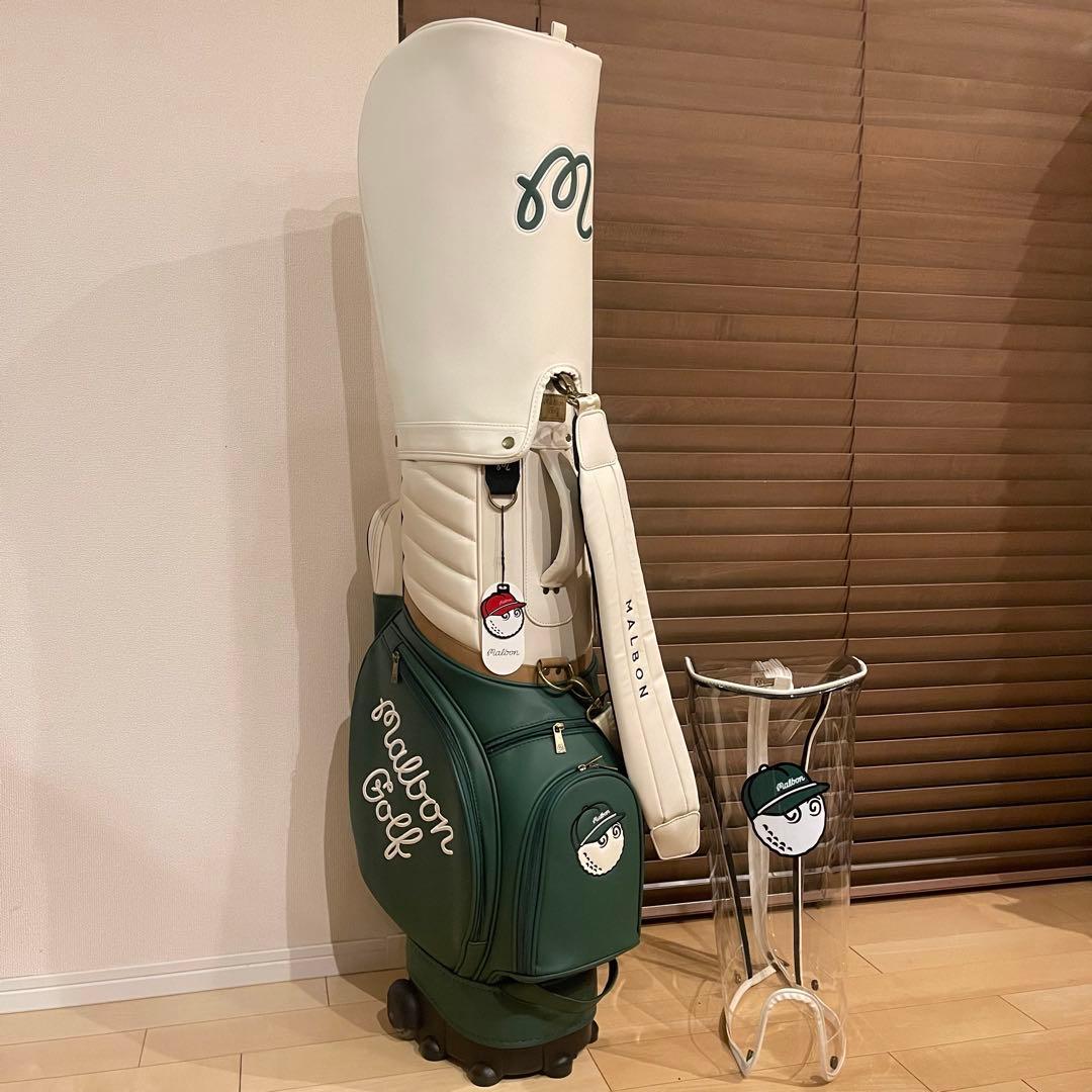 【即発送】MALBON マルボンゴルフ キャディバッグ ゴルフバッグ 緑白