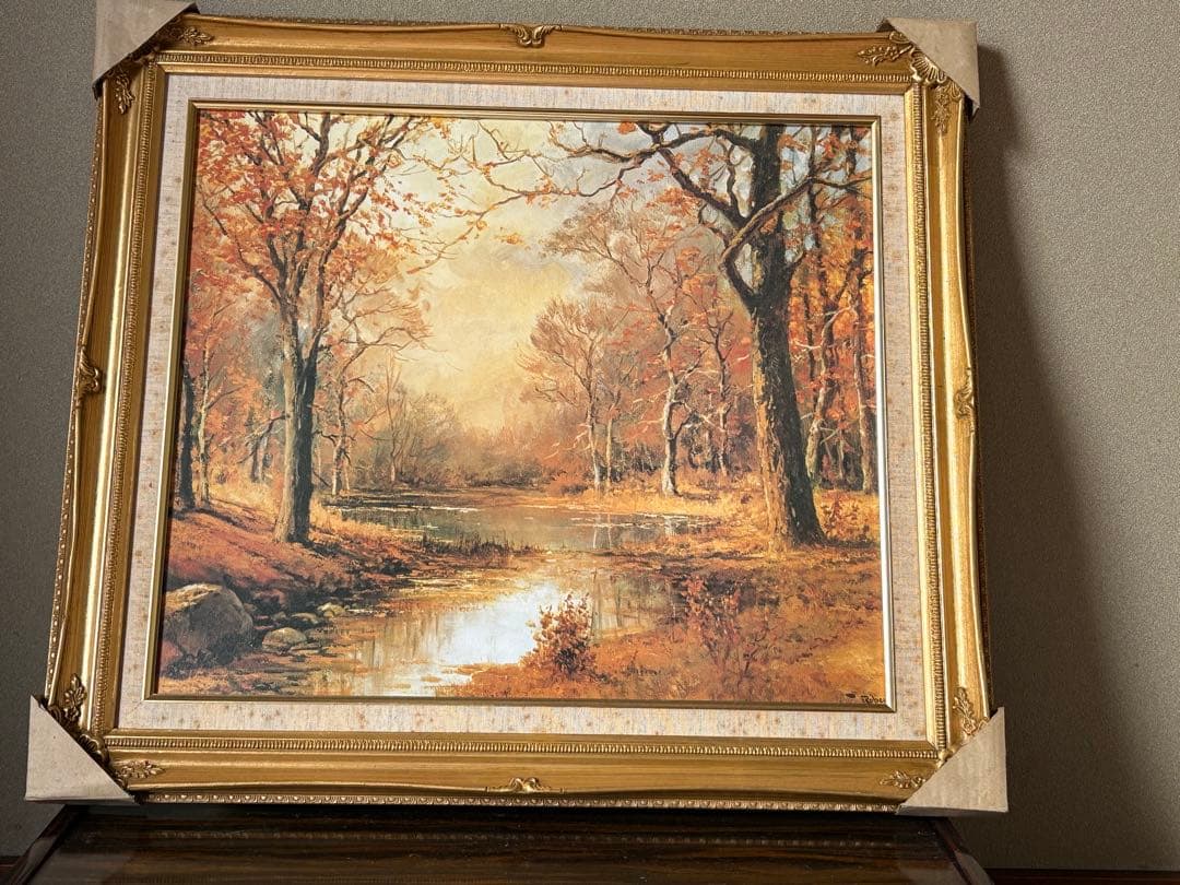 油絵　ロバートウッド　10月の朝