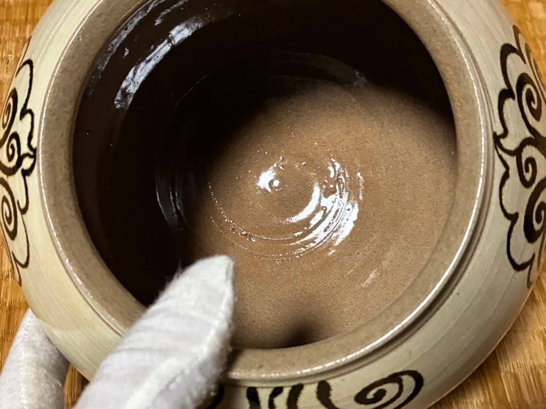 茶道具 廣州窯 鉄絵 刷毛目 水指 共箱 時代物 【趙 小守】 韓国 高麗