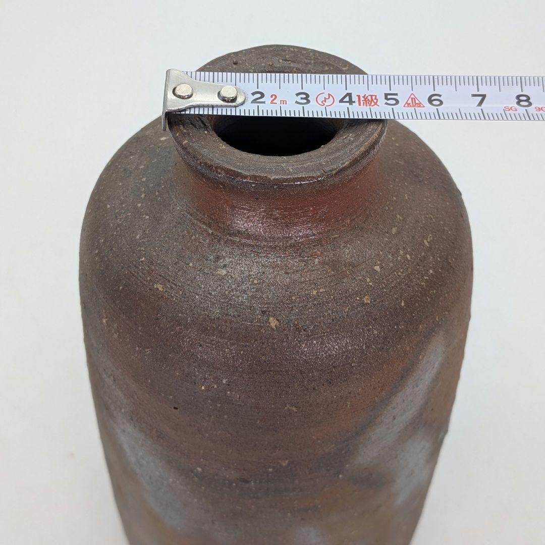 岡山県重要無形文化財 四代松田華山 備前焼 花入 共箱共布栞 フラワーベース