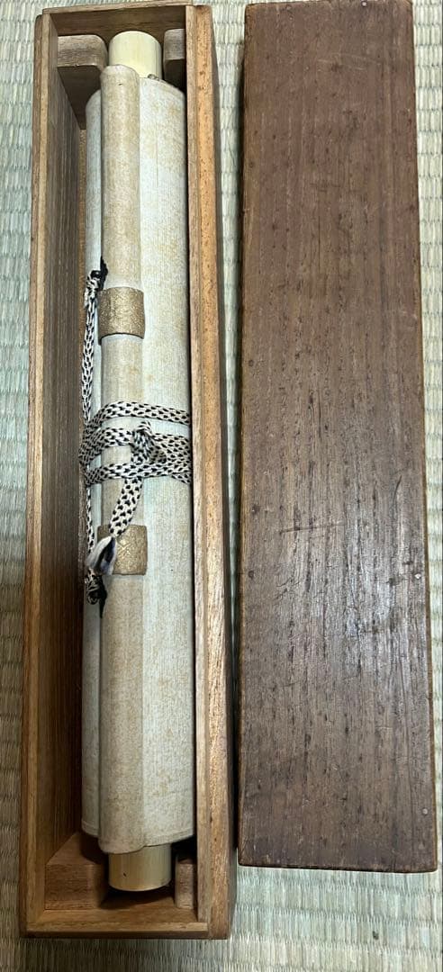 掛け軸 松村景文 絵［花ノ図］京都生 紙本　肉筆　共箱！