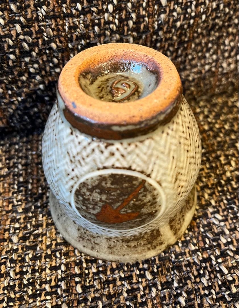 人間国宝 島岡達三 象嵌湯呑 共箱 本物保証