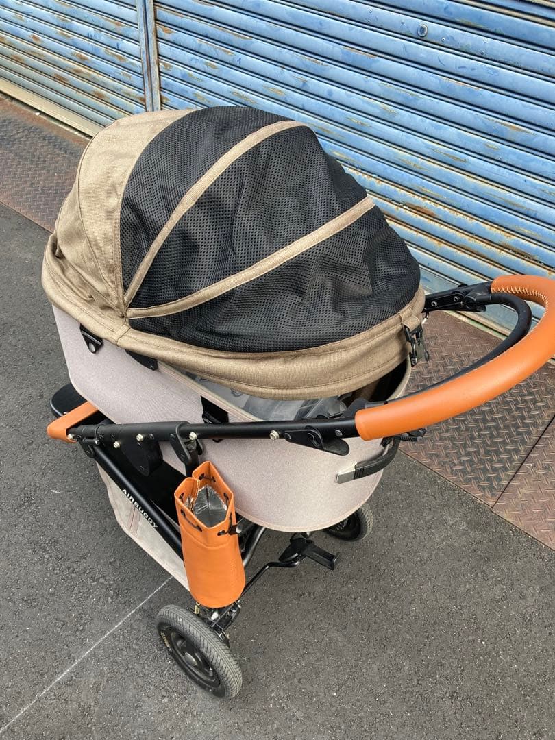 ペットカート エアバギーDOME3 AIRBUGGYサイズラージ ベージュと迷彩