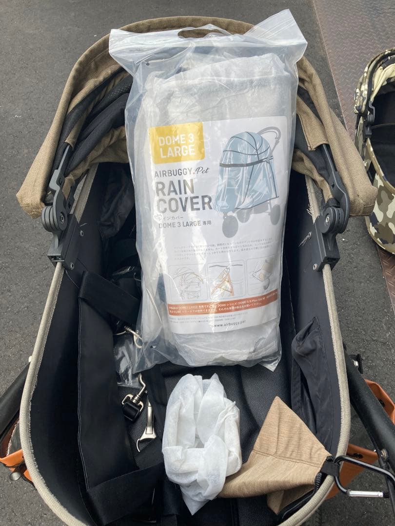 ペットカート エアバギーDOME3 AIRBUGGYサイズラージ ベージュと迷彩