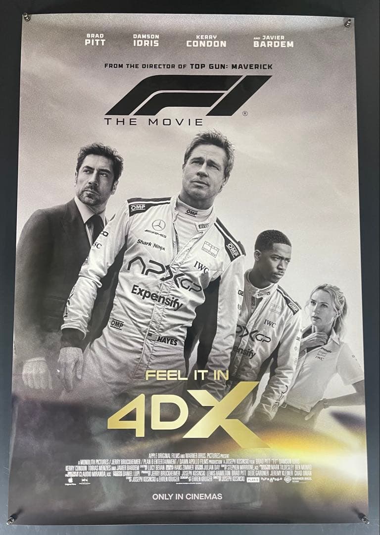 *枚数限定*映画館用両面印刷ポスターINTL版:エフワン F1 4DX 光沢仕様