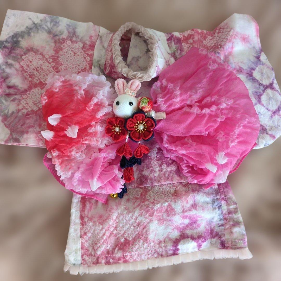最終お値下げ♥️petittiara有松絞り浴衣、2Sサイズ新品